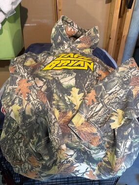 Zach Bryan Camo Hooded Pullover Jacket with Yellow Logo